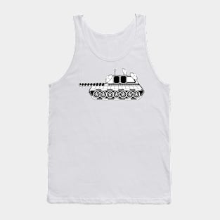 Black and White Patterned Cartoon Tank (Variant 4) Tank Top